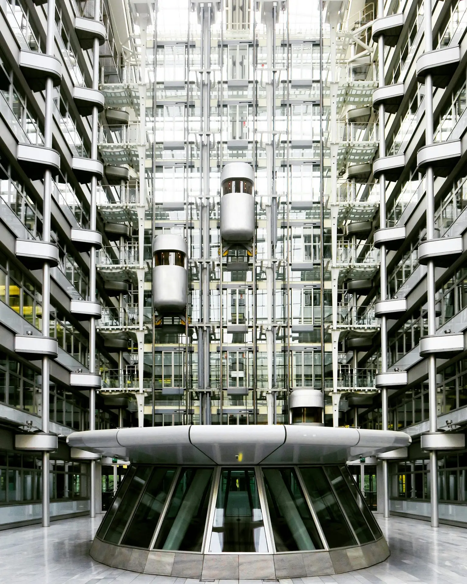 Explore the iconic interior of Ludwig Erhard Haus in Berlin, showcasing sleek modern architecture.